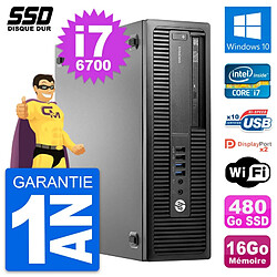 PC HP EliteDesk 800 G2 SFF Intel Core i7-6700 RAM 16Go SSD 480Go Windows 10 Wifi · Occasion 