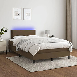 vidaXL Sommier à lattes de lit matelas et LED Marron foncé 120x200 cm 