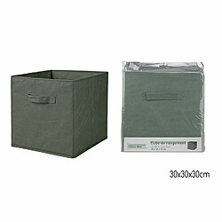 Toilinux Lot de 12 cubes de rangement pliables en tissus avec poignée - 30x30x30cm - Vert Romarin