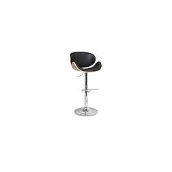 Miliboo Tabouret de bar design noir et bois clair WALNUT