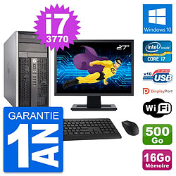 PC Tour HP Pro 6300 CMT Ecran 27" i7-3770 RAM 16Go Disque 500Go Windows 10 Wifi - Occasion