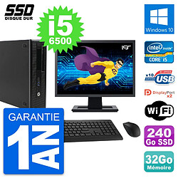 PC HP EliteDesk 800 G2 SFF Ecran 19" i5-6500 RAM 32Go SSD 240Go Windows 10 Wifi · Occasion 