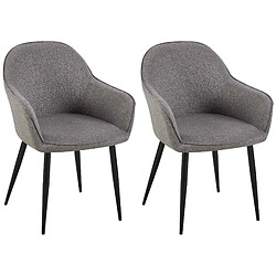 Non Lot de 2 chaises de salle à manger Tissu Boise 