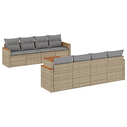 Maison Chic Salon de jardin avec coussins 9 pcs | Ensemble de Table et chaises | Mobilier d'Extérieur beige résine tressée -GKD97571