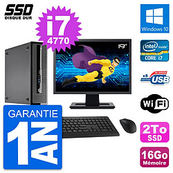 PC HP ProDesk 400 G1 SFF Ecran 19" i7-4770 RAM 16Go SSD 2To Windows 10 Wifi · Occasion 