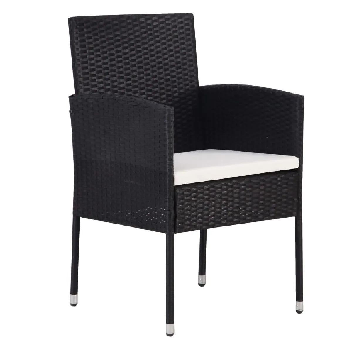 Avis Salle à manger de jardin 3 pcs,Table et chaise à dîner Noir -MN34326