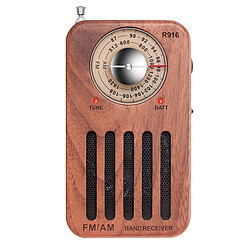 Avis Universal Radio portable AM/FM, radio de poche en bois de cerisier rétro avec réception optimale, casque Jack, 2 piles AA |(brun)