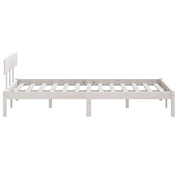 Acheter vidaXL Cadre de lit sans matelas blanc bois massif