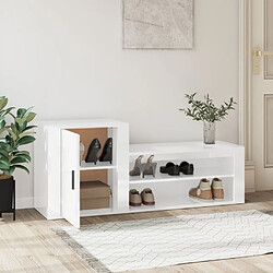 Avis Maison Chic Armoire à chaussure,Meuble à Chaussures Blanc brillant 130x35x54 cm Bois ingénierie -MN23391