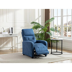 Vente-Unique Fauteuil relax en tissu bleu JARAMILO