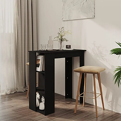 vidaXL Table de bar avec étagère Noir 102x50x103,5cm Bois d'ingénierie