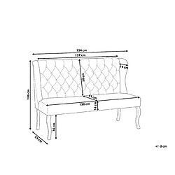 Beliani Canapé banquette 2 places en tissu gris foncé TORSBY