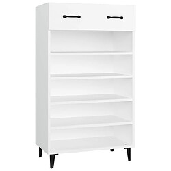 vidaXL Armoire à chaussures Blanc 60x35x105 cm Bois d'ingénierie