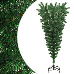 vidaXL Sapin de Noël artificiel renversé avec support Vert 150 cm