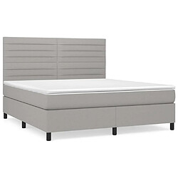 vidaXL Sommier à lattes de lit avec matelas Gris clair 160x200cm Tissu