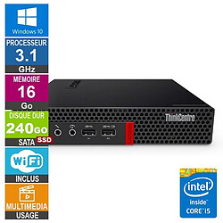 Lenovo M910x Tiny i5-6500T 3.10GHz 16Go/240Go SSD Wifi W10 · Reconditionné 