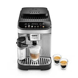 DeLonghi Magnifica Evo Machine Expresso 1450W Mousseur à Lait Acier Inoxydable Réutilisable Boutons Argent