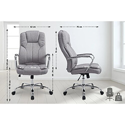 Decoshop26 Fauteuil de bureau sur roulettes largeur d'assise XXL en tissu gris et métal chromé 10_0002419