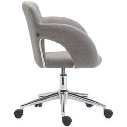 Decoshop26 Fauteuil de bureau sur roulettes en tissu gris clair structure métal chromé BUR10701