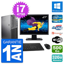 PC Lenovo M93p SFF Ecran 27" Intel i7-4790 RAM 32Go Disque 500Go Windows 10 Wifi · Occasion 