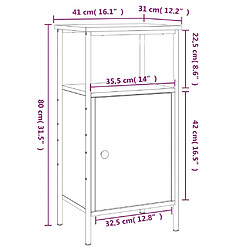 vidaXL Table de chevet sonoma gris 41x31x80 cm bois d'ingénierie pas cher