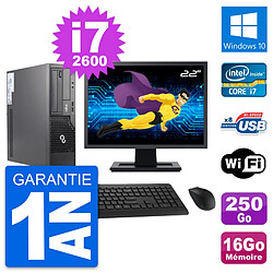 PC Fujitsu E500 DT Ecran 22" Intel i7-2600 RAM 16Go Disque 250Go Windows 10 Wifi · Occasion 