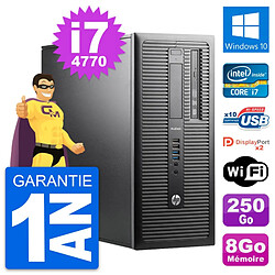 PC Tour HP ProDesk 600 G1 Intel i7-4770 RAM 8Go Disque Dur 250Go Windows 10 Wifi - Occasion