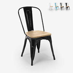 Ahd Amazing Home Design Chaises de style industriel bar de cuisine design tolix Steel Wood Light | Noir