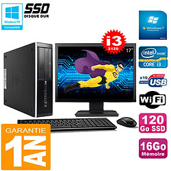 PC HP Compaq Pro 6300 SFF I3-2120 16Go 120Go SSD Graveur DVD Wifi W7 Ecran 17" - Occasion