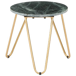 vidaXL Table basse Vert 40x40x40 cm Pierre véritable et texture marbre