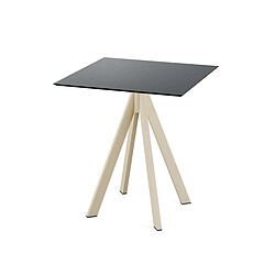 Materiel Chr Pro Table de bistrot Infinity avec piètement sable + plateau HPL 70x70 cm - Veba