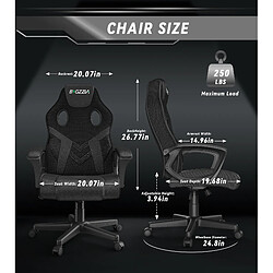 Chaise de jeu, chaises de jeu vidéo Rattantree, chaises d'ordinateur, chaise ergonomique à hauteur réglable, chaise de course, chaise en cuir, chaise de jeu PC, noir pas cher