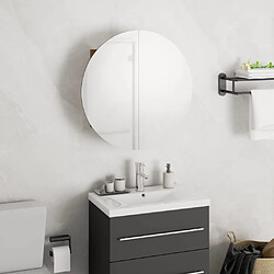 vidaXL Armoire de salle de bain miroir rond et LED Chêne 40x40x17,5 cm 