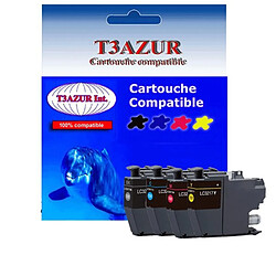 T3AZUR - 2+2 Cartouches compatibles Brother MFC-J6530DW, MFC-J6930DW, MFC-J6935DW, LC3217 XL (avec puce) 