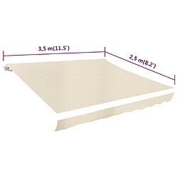 Acheter vidaXL Toile d'auvent Crème 350x250 cm