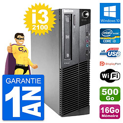 PC Lenovo ThinkCentre M81 SFF Core i3-2100 RAM 16Go Disque 500Go Windows 10 Wifi · Occasion 