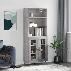 Maison Chic Buffet,Meuble de Rangement,commode pour salon,Cuisine Sonoma gris 69,5x34x180 cm Bois d'ingénierie -MN93536