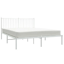 Avis Maison Chic Lit adulte 160x200cm- Cadre de lit métal avec tête de lit pour chambre blanc -MN46401