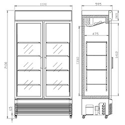 Armoire à Boisson 780 L - Portes Coulissantes - Combisteel