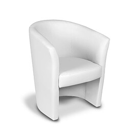 Alter Fauteuil avec revêtement en éco-cuir, couleur blanche, 65 x 78 x 60 cm