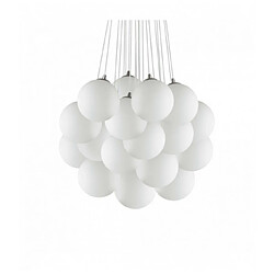 Ideal Lux Suspension Blanche MAPA BIANCO 22 ampoules Coloris : Blanc Matèriau : Verre Hauteur Min en Cm : 45 Hauteur Max en Cm : 130 Diamètre en Cm : 80 Poids : 10,8 Nombre d'ampoules : 22 Type d'ampoule : E14 Ampoules in