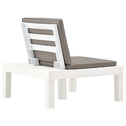 Avis vidaXL Chaise de salon de jardin avec coussin Plastique Blanc