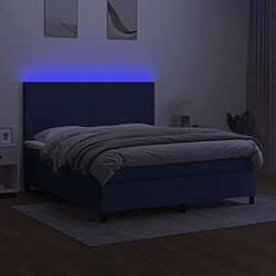 Avis vidaXL Sommier à lattes de lit et matelas et LED Bleu 160x200 cm Tissu