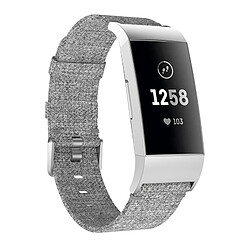 Wewoo Bracelet montre en nylon tissé à la vanille pour Fitbit Charge 3 (Gris) 