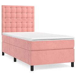 Maison Chic Lit Adulte - Lit simple Lit à sommier tapissier avec matelas moelleux - Meuble de Chambre - Rose 100x200 cm Velours -MN84970