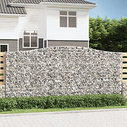 vidaXL Paniers à gabions arqués 7 pcs 400x50x180/200 cm Fer galvanisé