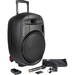 Ibiza Sound IBIZA - PORT15UHF-MKII - Systeme enceinte de sonorisation portable autonome 15”/38CM AVEC USB, Bluetooth et 2 micros UHF