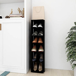 vidaXL Armoire à chaussures Noir 27,5x27x102 cm Bois d'ingénierie