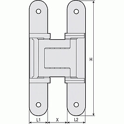 Simonswerk Paumelle Tectus TE 540 3D aspect inox en boîte de 2