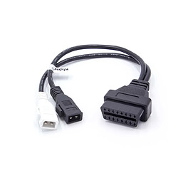 vhbw OBD2 - Câble adaptateur pour appareil de diagnostic OBD pour tous les modèles Audi, Seat, Skoda, VW, Volkswagen - avec connecteur 2x2 broches. 